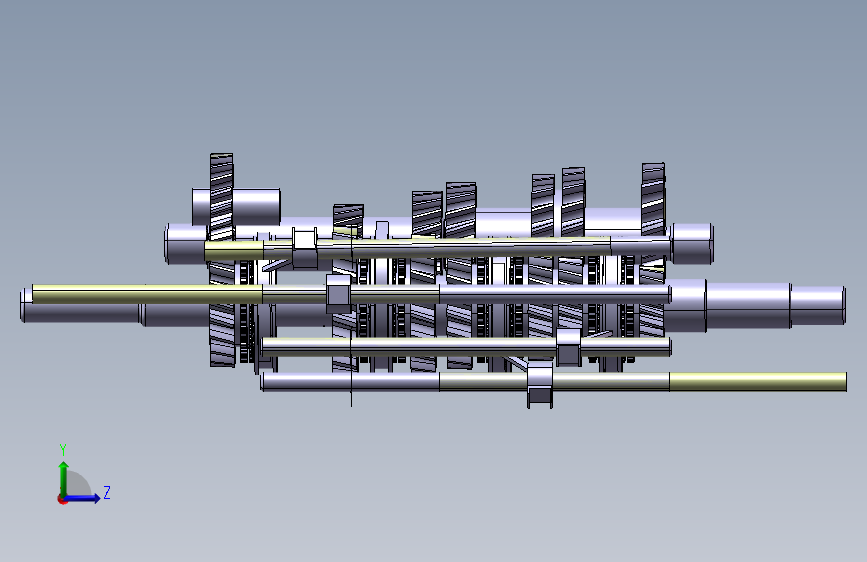 轿车变速器变速箱三轴六档变速器设计 左侧视图