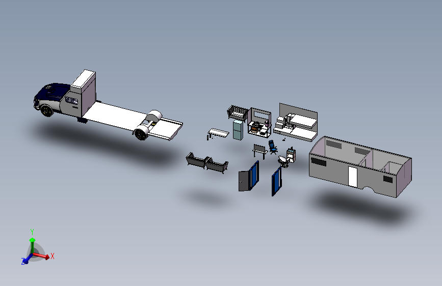 基于SolidWorks房车结构布局设计268236==1200 主视图