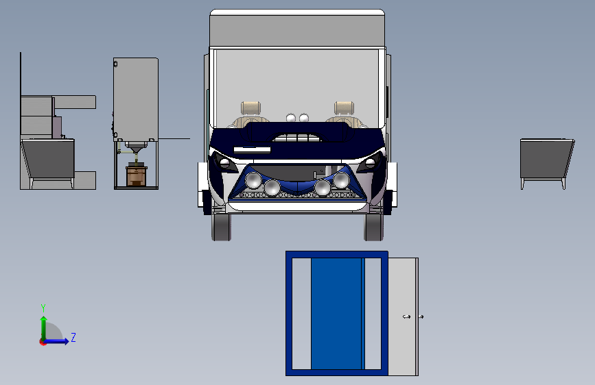 基于SolidWorks房车结构布局设计268236==1200 左侧视图