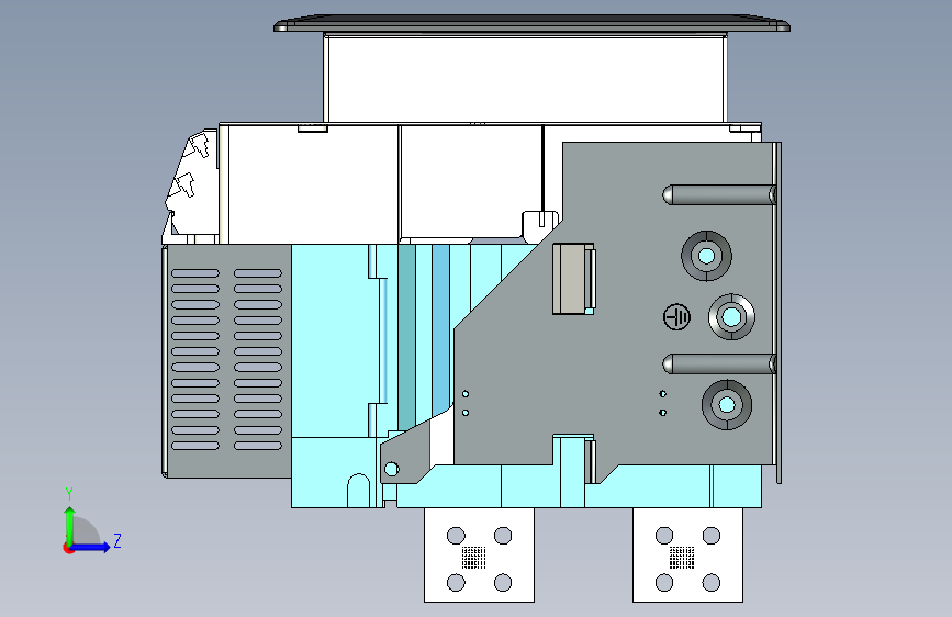 NA8-2500 2000A-2500A 4P 固定式-垂直接线+门框202409 左侧视图