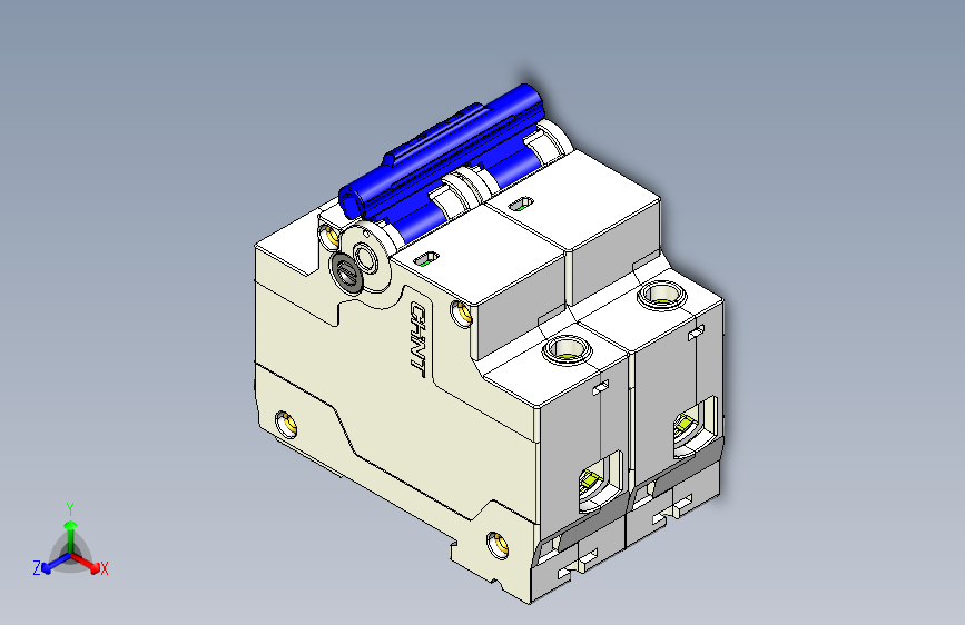 NXBF-125 2P塑料外壳式断路器三维模型202202