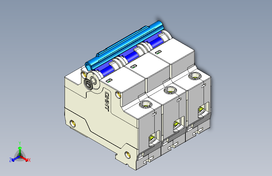 NXBF-125 3P塑料外壳式断路器三维模型202202