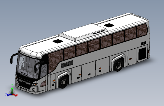旅游巴士3D图纸 Solidworks设计