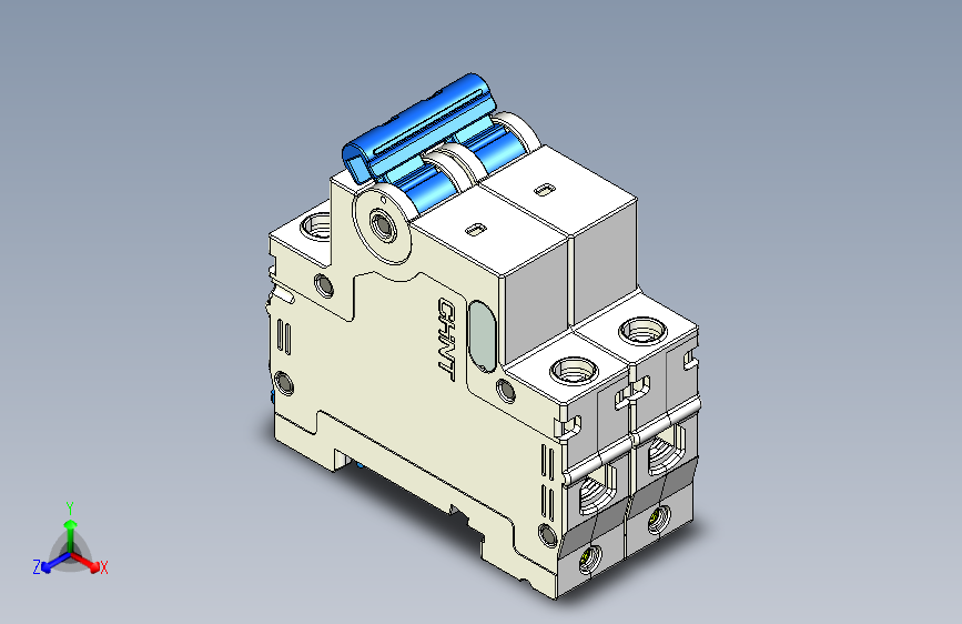 CB-63DC 2P塑料外壳式断路器三维模型202404