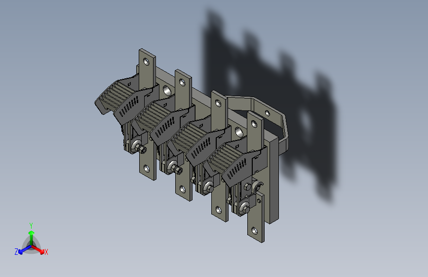 HD13-600、630_41 4P开启式刀开关三维模型202103