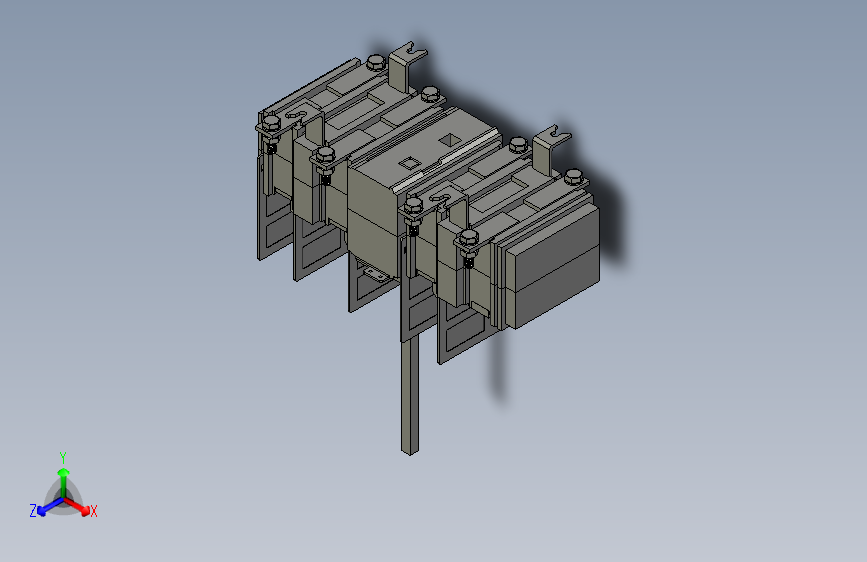 HH15-160_4QSA 4P隔离开关熔断器组三维模型202103