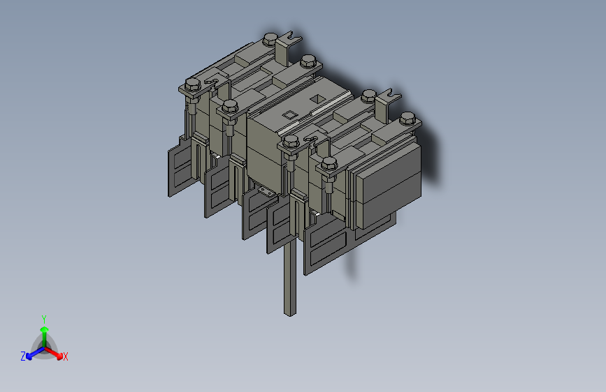HH15-400_4QSA 4P隔离开关熔断器组三维模型202103