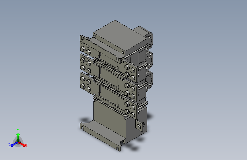 HH15-1250_4QSA 4P隔离开关熔断器组三维模型202009