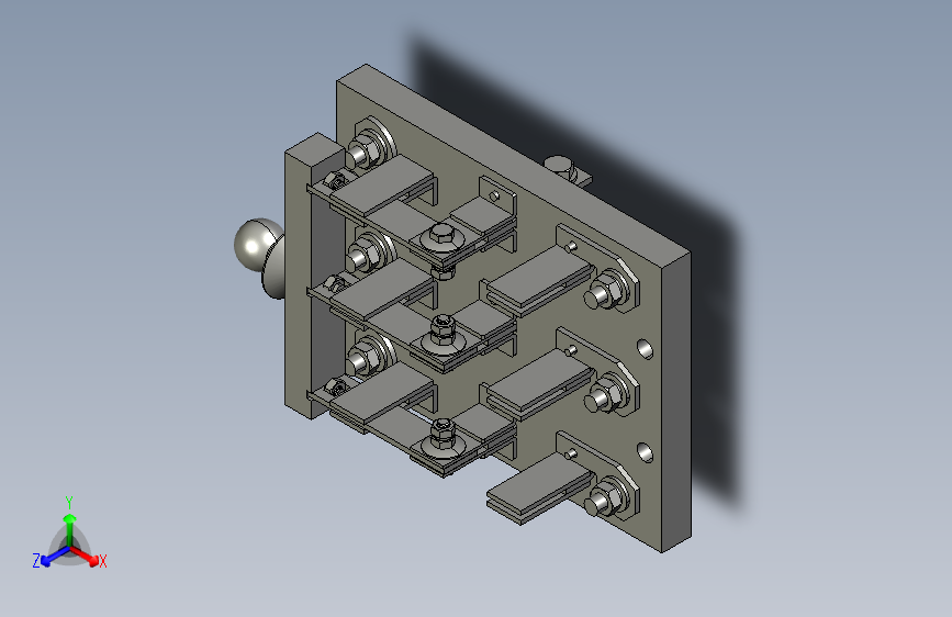 HS11-400_38 3P双投开启式刀开关三维模型202103