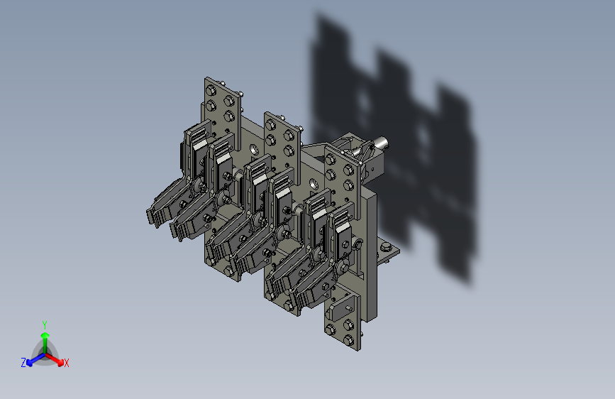 HS13-2000_30BX 3P旋转开启式双投刀开关三维模型202201