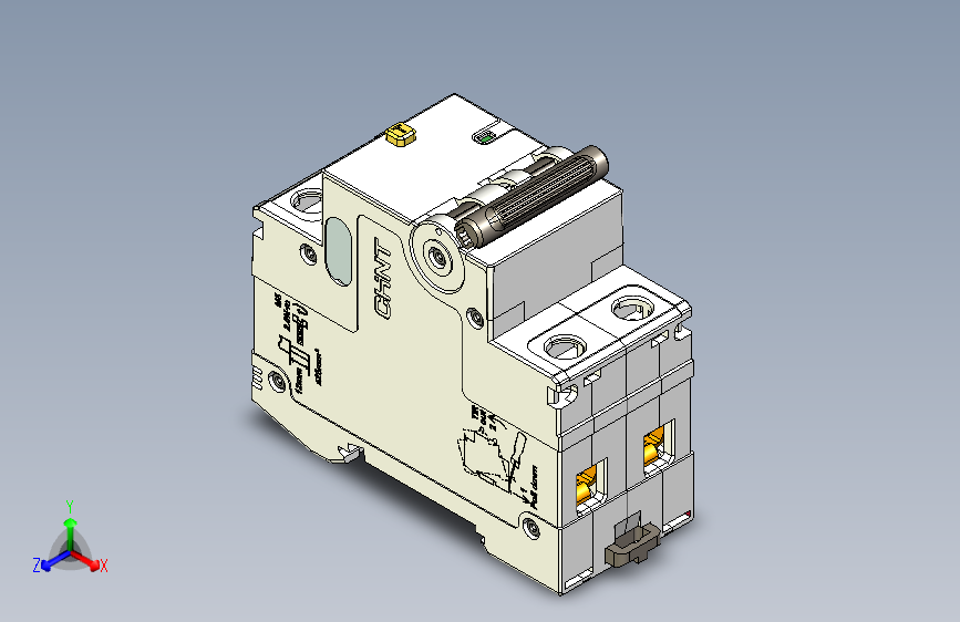 NB5L-40M_2P剩余电流动作断路器三维模型202307