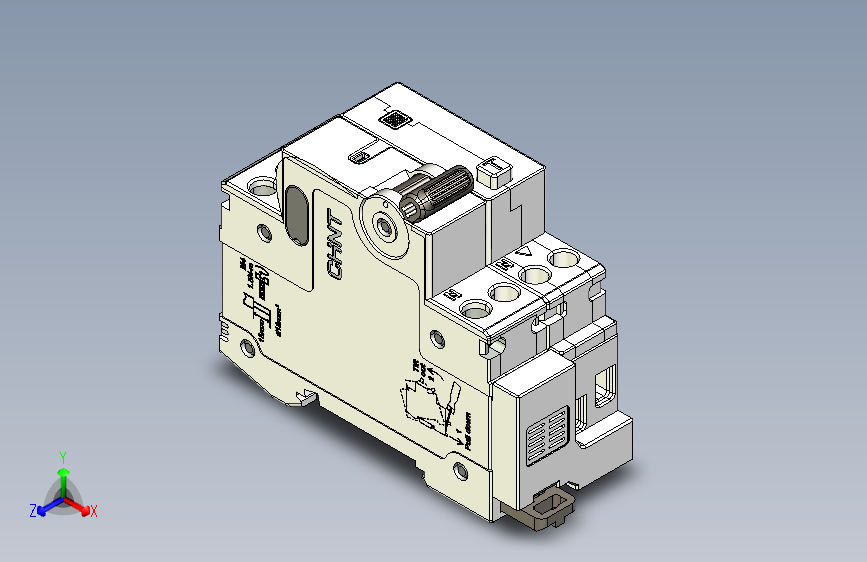 NB5LE-40S&1P&N剩余电流动作断路器三维模型图202404