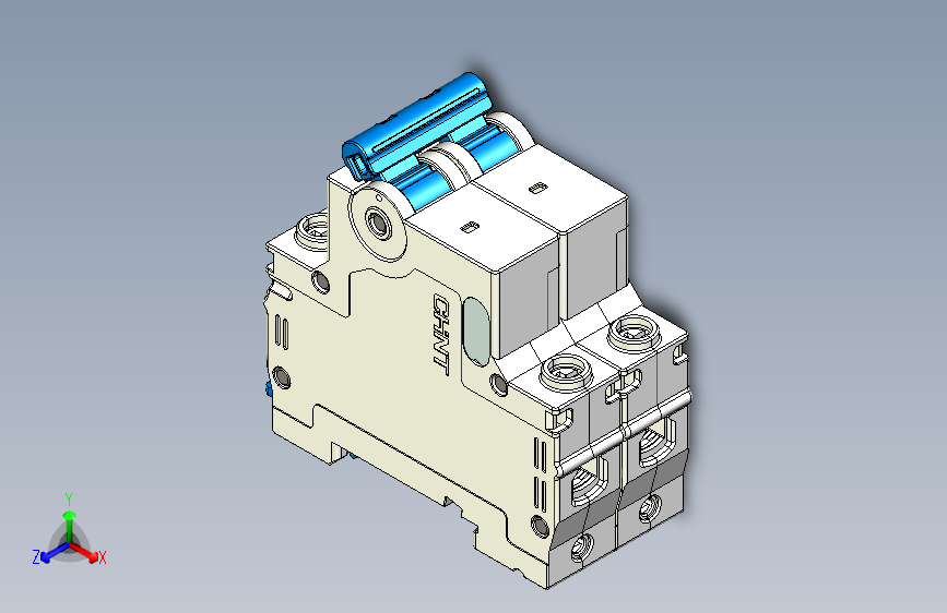 NBDP-63 2P小型断路器三维模型202404