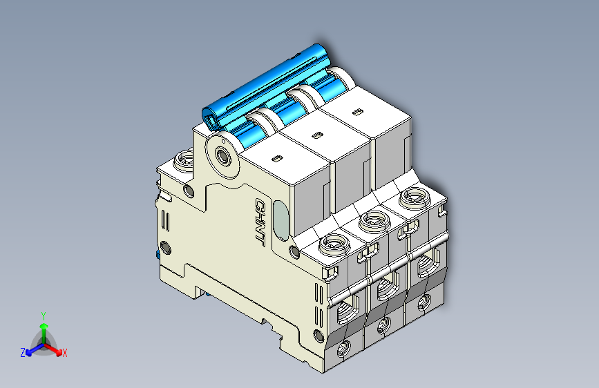 NBDP-63 3P小型断路器三维模型202404