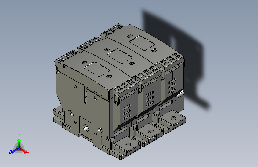 NHR40-250 3P隔离开关熔断器组三维模型201709