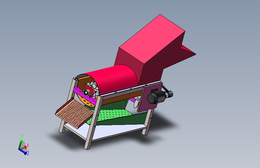 玉米去粒机Solidworks全套三维图纸