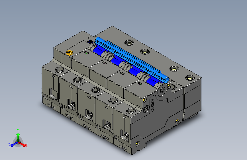 NXBLE-125G 4P剩余电流动作断路器三维模型202307