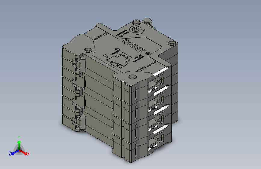 DZ47-60&4P&小型断路器三维模型202307