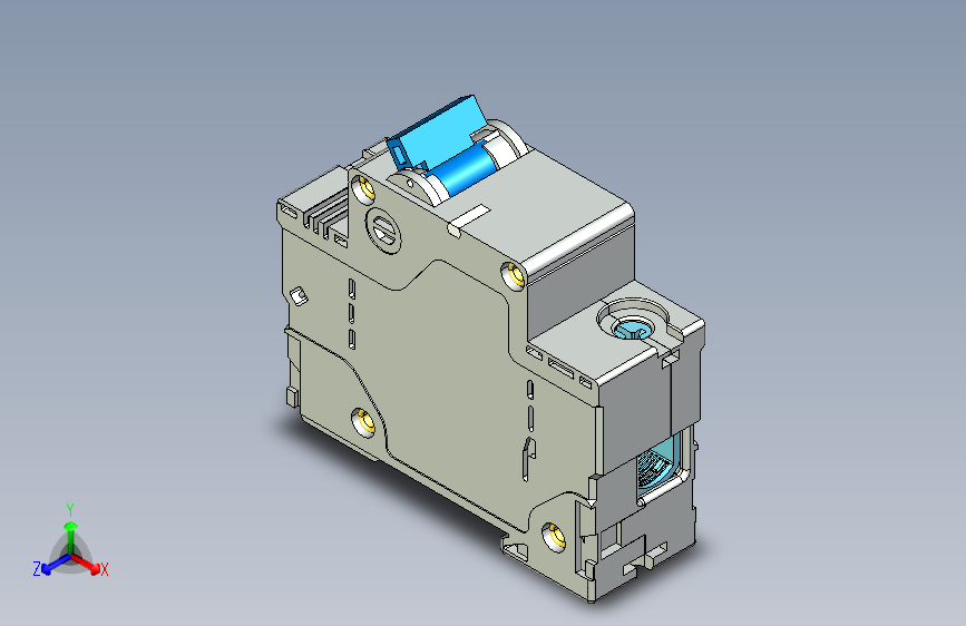 DZ158-125 1P塑料外壳式断路器三维模型202307