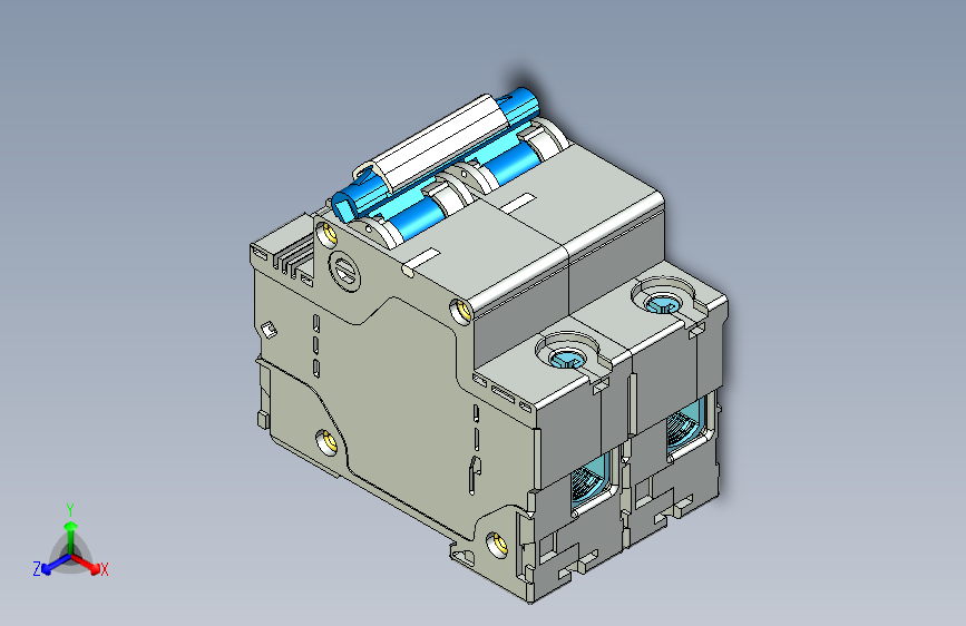 DZ158-125 2P塑料外壳式断路器三维模型202307