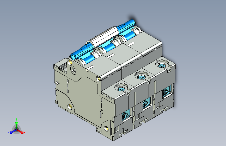 DZ158-125 3P塑料外壳式断路器三维模型202307