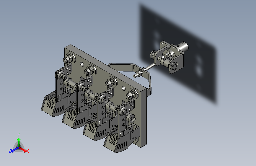 HD13-400_41BX 4P旋转开启式刀开关三维模型202201