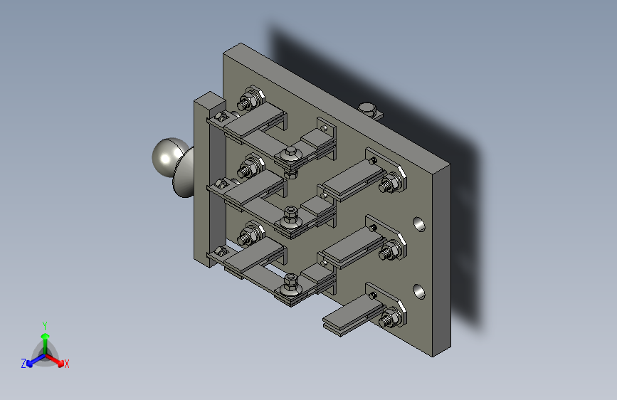HS11-100_38 3P双投开启式刀开关三维模型202103