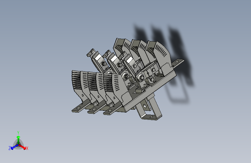 HS13-600、630_31 3P双投开启式刀开关三维模型202009