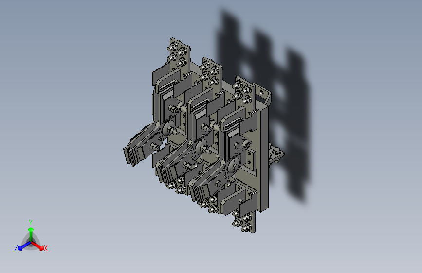 HS13-1500_31 3P双投开启式刀开关三维模型202104