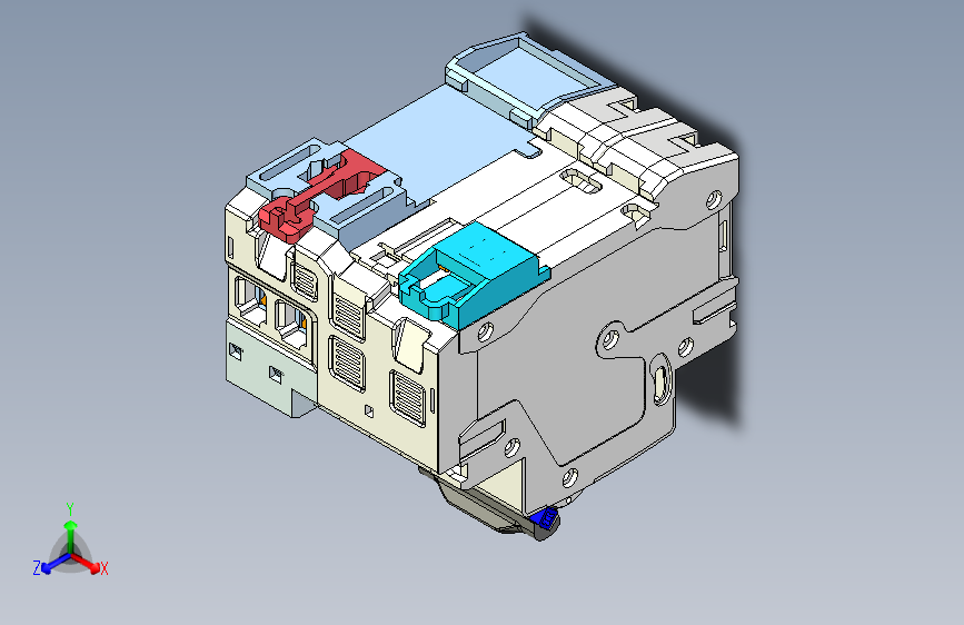 NB1L-40 2P剩余电流动作断路器三维模型202010