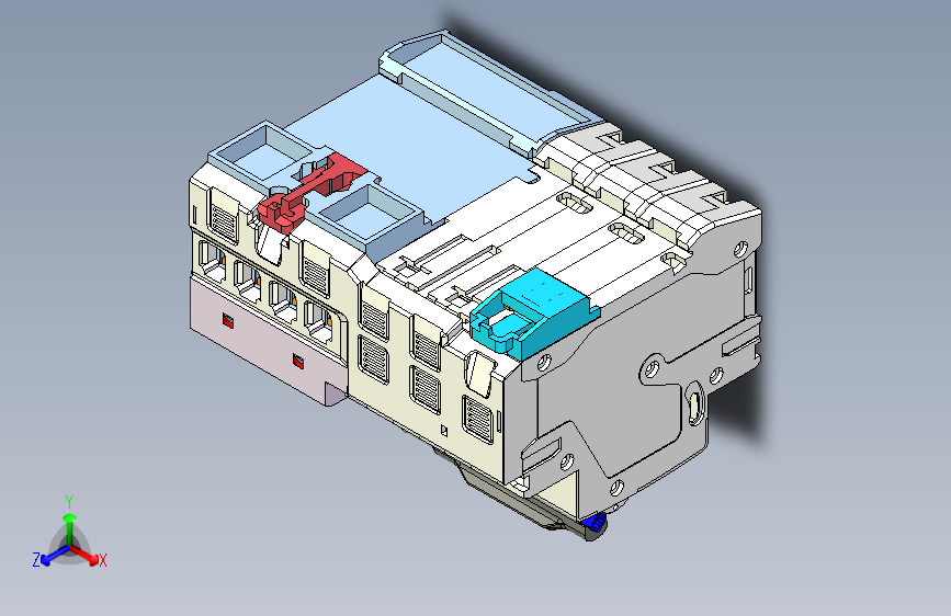 NB1L-40 3P&N剩余电流动作断路器三维模型202010