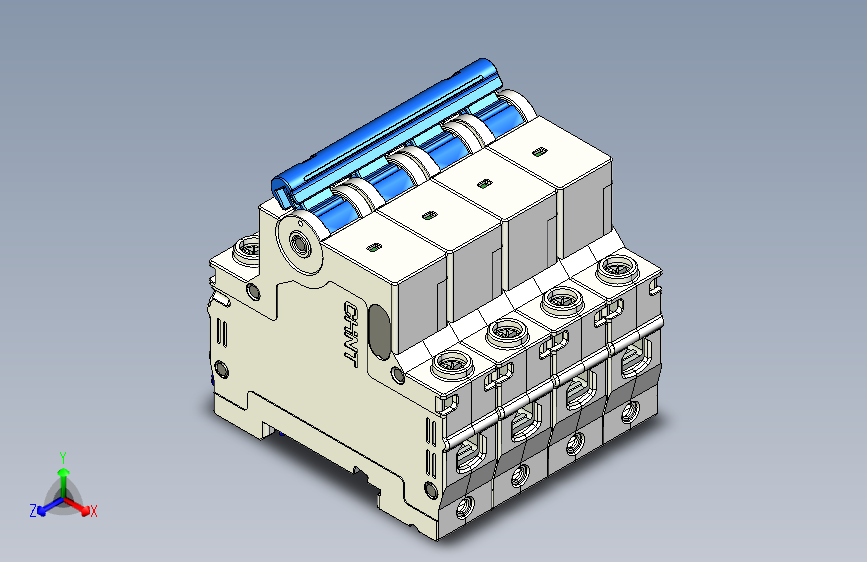 NBDP-63H 3P&N小型断路器三维模型202404