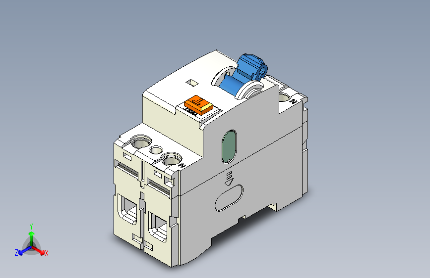 NL1-63 2P剩余电流动作断路器三维模型202407