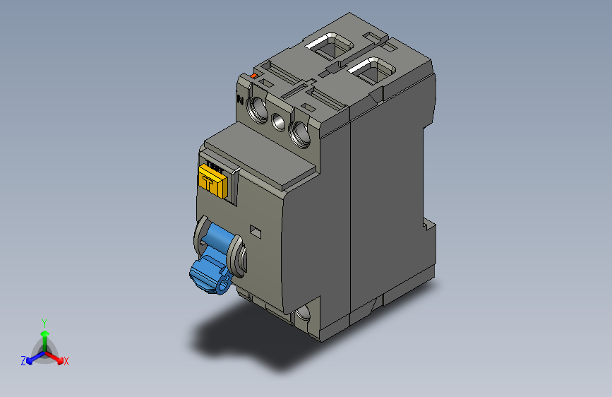 NL1-100双汇2P剩余电流动作断路器三维模型