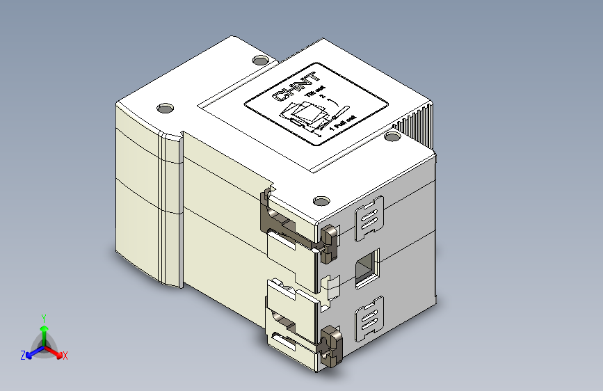 NU5-II 20-40-65 3P电涌保护器三维模型202307
