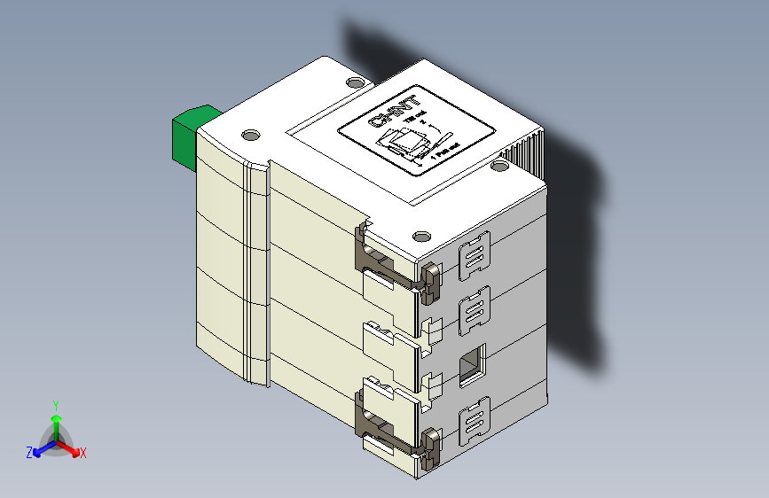 NU5-II-F 20-40-65 4P电涌保护器三维模型202405