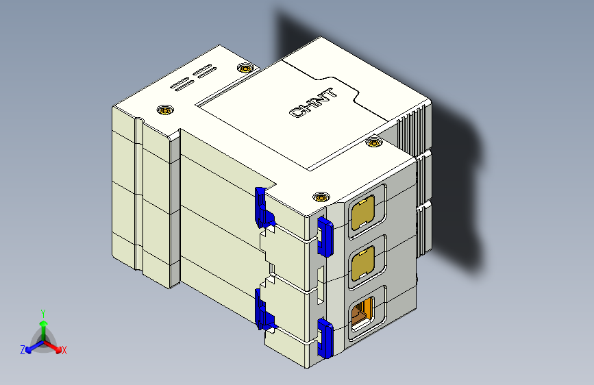 NXU-IIG E 3P电涌保护器三维模型202404