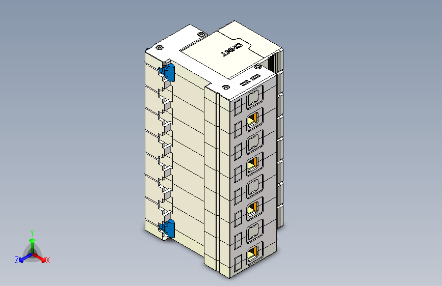 NXU-IIG 100 4P电涌保护器三维模型202307