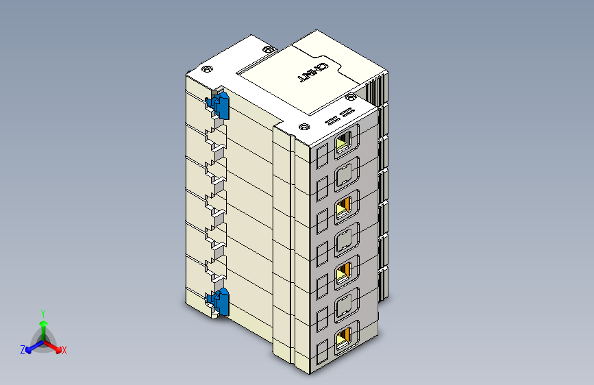 NXU-IIG 100 3P&N电涌保护器三维模型202307
