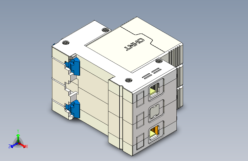NXU-IIG 100 1P&N电涌保护器三维模型202308