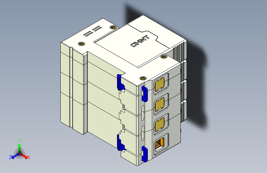 NXU-IIG 4P电涌保护器三维模型202307