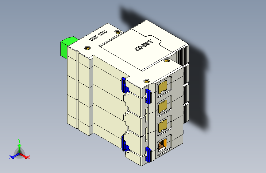 NXU-ⅡG_F 4P电涌保护器三维模型202203