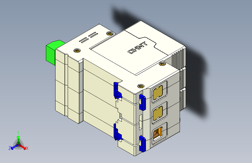 NXU-ⅡG_F 3P电涌保护器三维模型202203