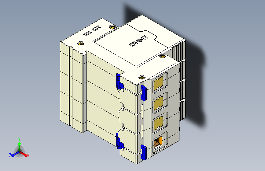 NXU-ⅡG 4P电涌保护器三维模型202203
