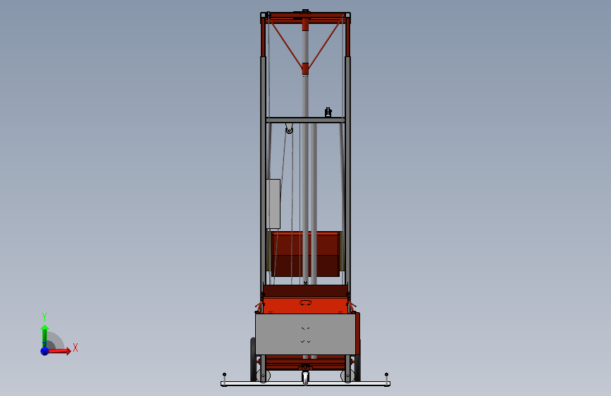 墙体抹灰机三维设计三维模型SolidWorks设计3D工程图素材图纸 正面视图