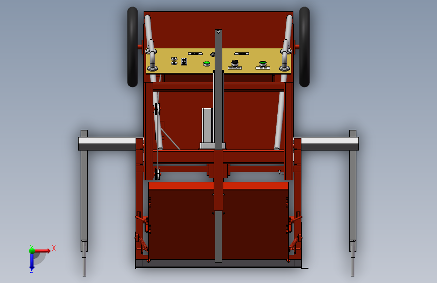 墙体抹灰机三维设计三维模型SolidWorks设计3D工程图素材图纸 俯视图