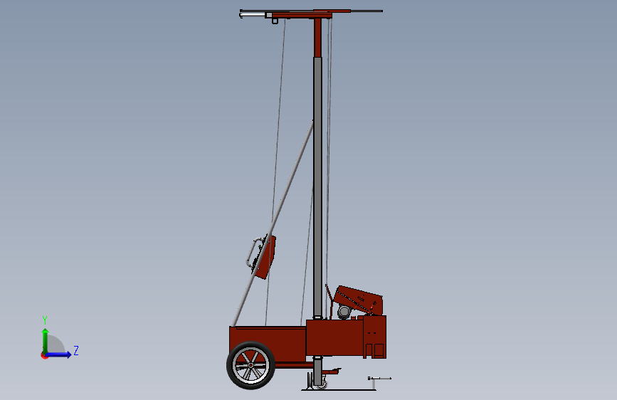 墙体抹灰机三维设计三维模型SolidWorks设计3D工程图素材图纸 左侧视图