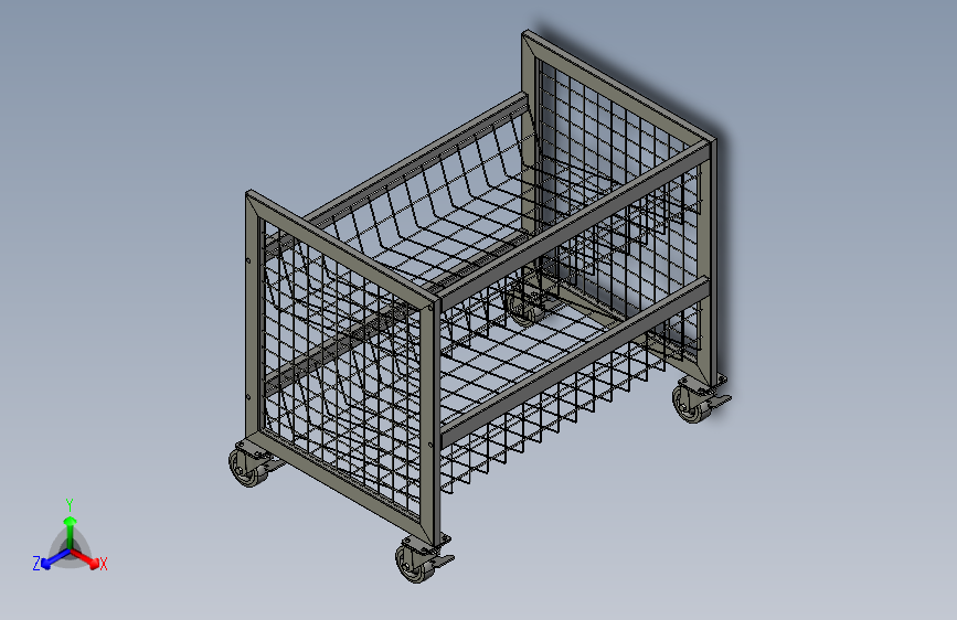 43 推车mesh-sided-shelf-trolley-mesh-box-pallet-1 3 STP SW DWG
