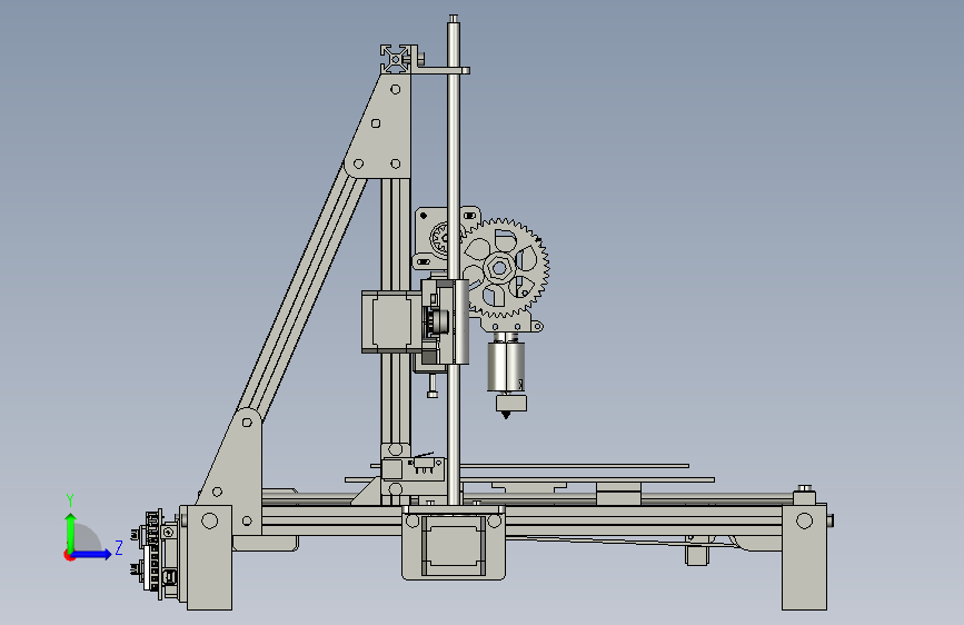 打印机模型mendelm-3d-printer SW STP 左侧视图