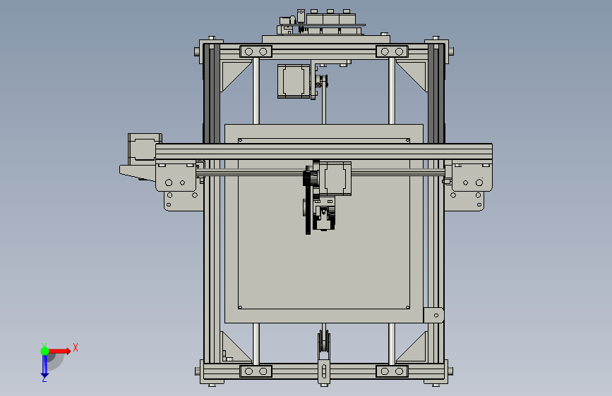打印机模型mendelm-3d-printer SW STP 俯视图